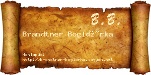 Brandtner Boglárka névjegykártya